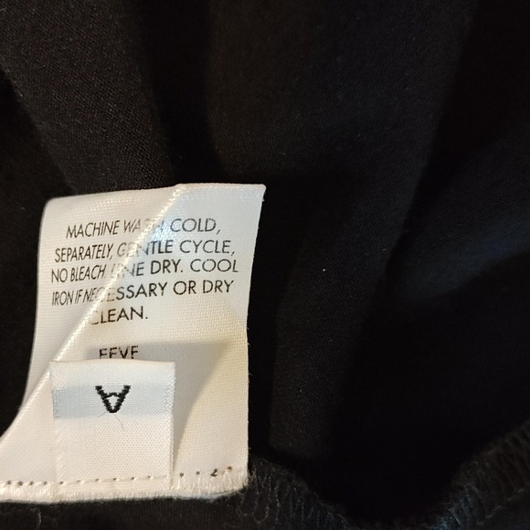 Eileen Fisher Dress Womens XS Black Scoop Neck Elbow Sleeve Tunic Made in USA - Picture 5 of 9